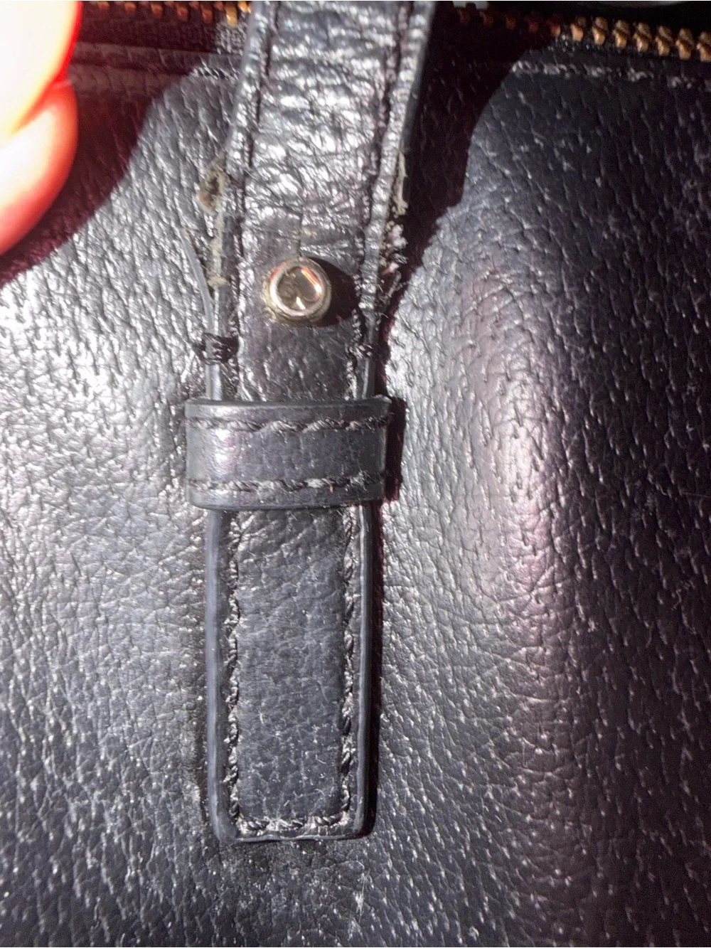 kate spade Black Pebbled Leather Tote with Gold Logo